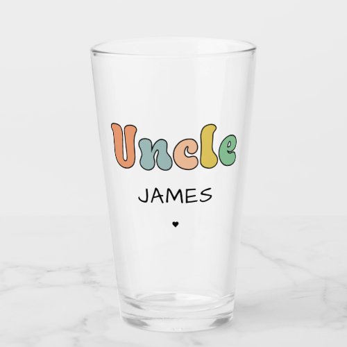 Custom Name Uncle Retro Gift  Uncle Personalized Glass