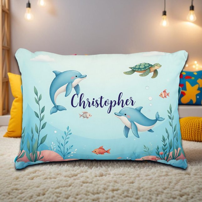 Custom Name Under the Sea  Accent Pillow (Creator Uploaded)