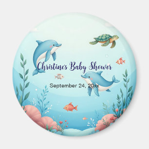 Custom Name Under the Sea Baby Shower favor Magnet