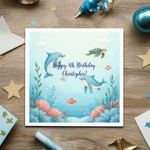 Custom Name Under the Sea Birthday Party Napkins
