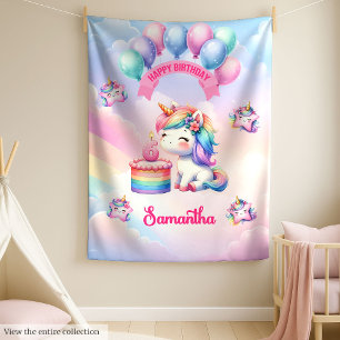 Custom Name Unicorn Blanket 6th Birthday Girl