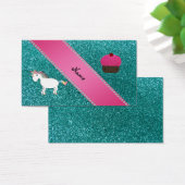 Custom name unicorn cupcake turquoise glitter (Desk)