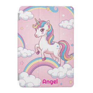 Custom Name Unicorn iPad Case – Magical Rainbow Un