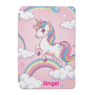 Custom Name Unicorn iPad Case – Magical Rainbow Un