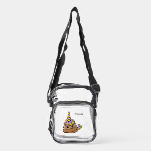 Custom Name Unicorn Poop Clear Crossbody Bag