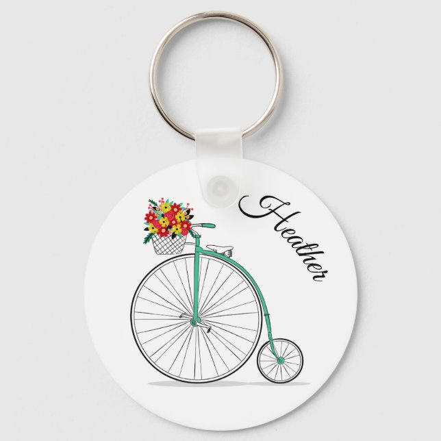 Custom Name Unicycle Bike Keychain (Front)