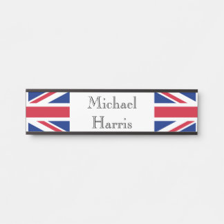Custom Name Union Jack Flag npt Door Sign
