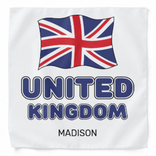 Custom Name United Kingdom Flag Bandana