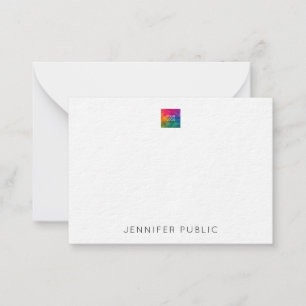 Custom Name Upload Your Own Company Logo Here Note Card