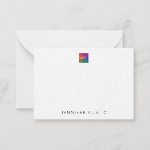 Custom Name Upload Your Own Company Logo Here Note Card