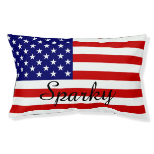 Custom Name USA Flag dbcnt Pet Bed