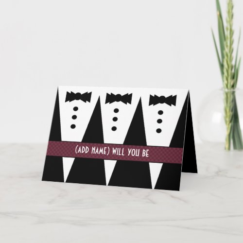 CUSTOM NAME Usher  Invitation _Three Tuxedos