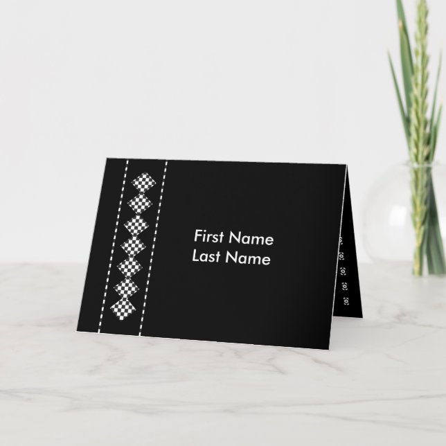 CUSTOM NAME Usher Invite with Diamond Checks (Front)