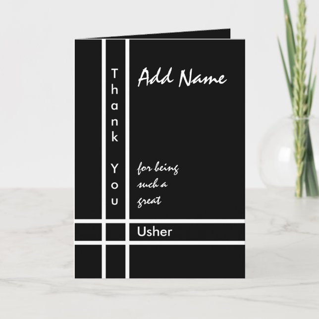 Custom Name - Usher Wedding Thank You (Front)