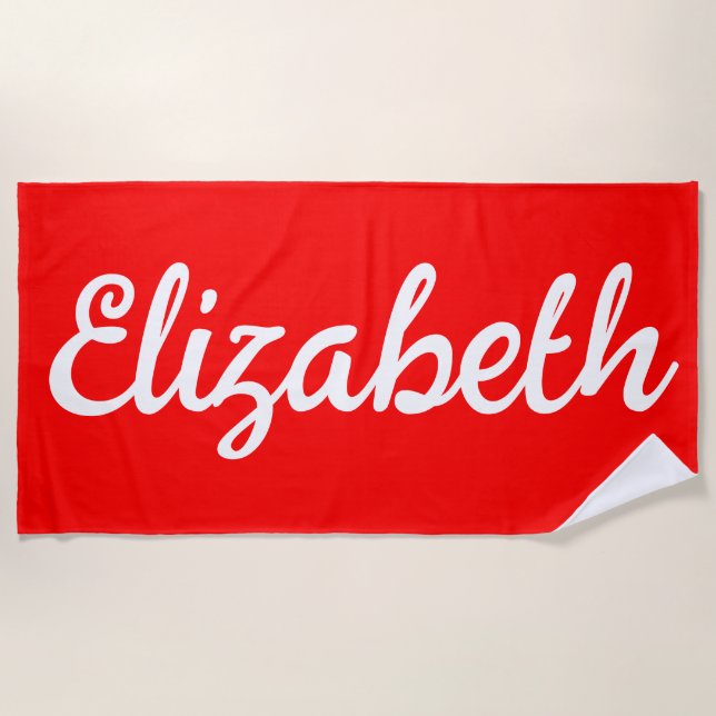 Custom Name Vacation Pool Personalized Birthday Beach Towel (Front)