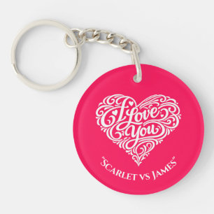 Custom Name Valentines day Acrylic Keychain Gift