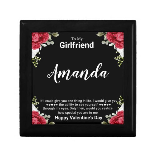 Custom Name Valentines Message for Girlfriend Gift Box
