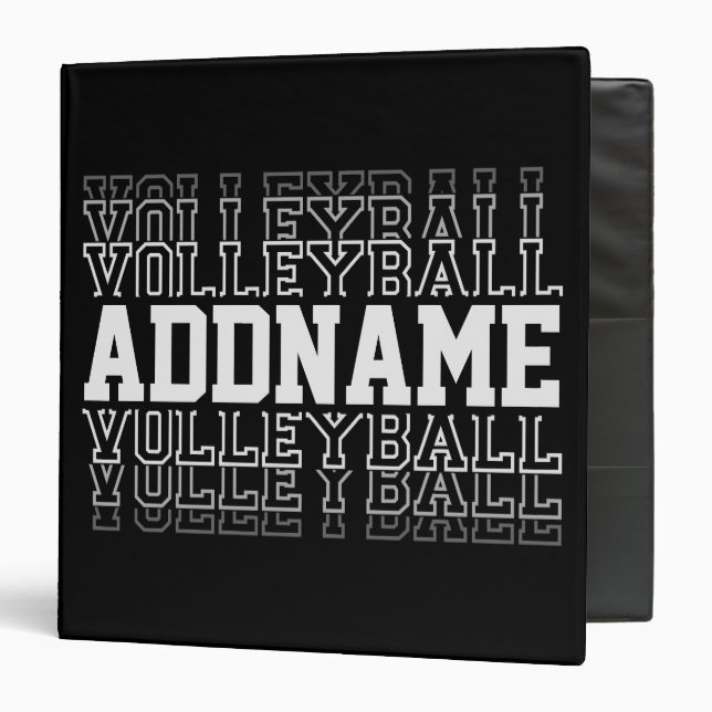 CUSTOM NAME Vanishing Volleyball Logo Team Player  3 Ring Binder (Front/Inside)