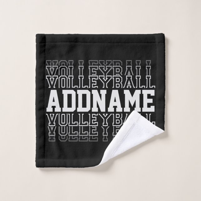 CUSTOM NAME Vanishing Volleyball Logo Team Player  Bath Towel Set (Wash Cloth)