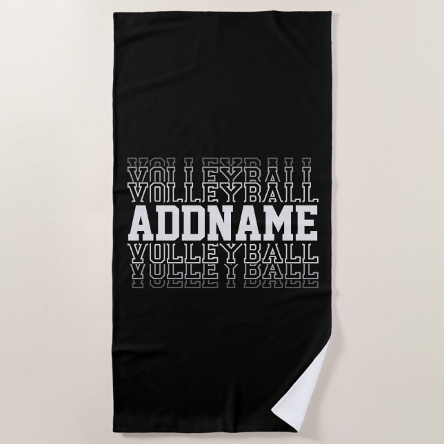 CUSTOM NAME Vanishing Volleyball Logo Team Player Beach Towel (Front)