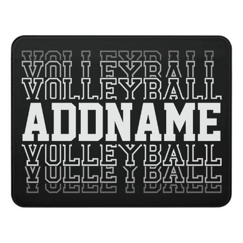 CUSTOM NAME Vanishing Volleyball Logo Team Player Door Sign