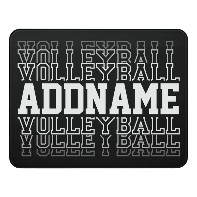 CUSTOM NAME Vanishing Volleyball Logo Team Player Door Sign (Contemporary Front)