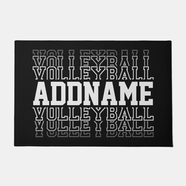 CUSTOM NAME Vanishing Volleyball Logo Team Player  Doormat (Front)