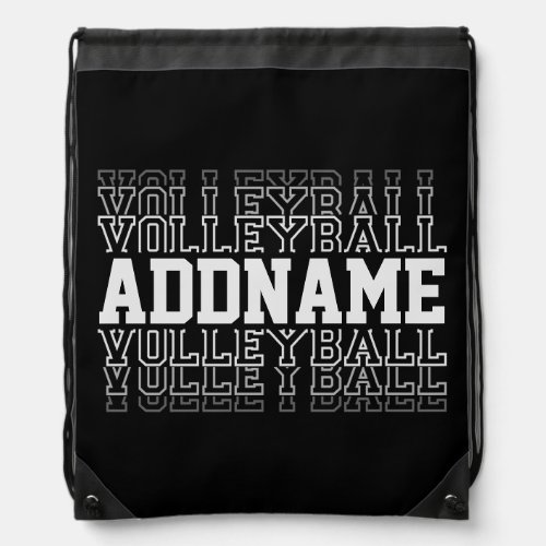 CUSTOM NAME Vanishing Volleyball Logo Team Player  Drawstring Bag