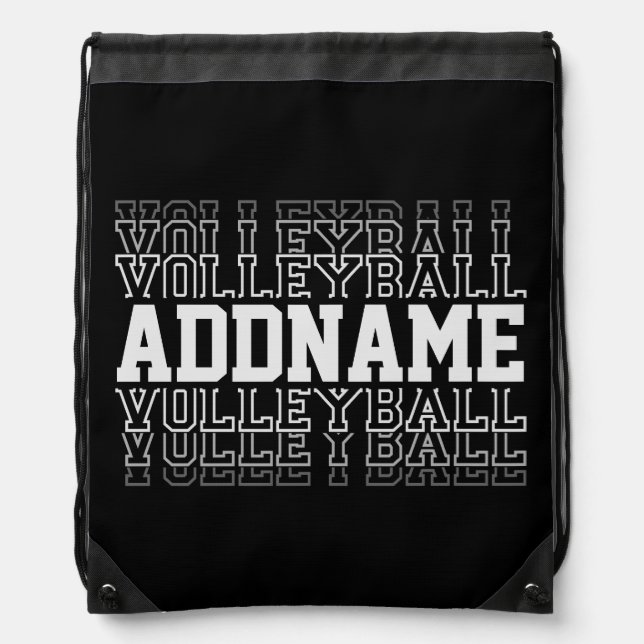 CUSTOM NAME Vanishing Volleyball Logo Team Player  Drawstring Bag (Front)