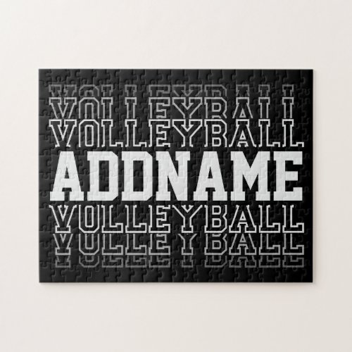 CUSTOM NAME Vanishing Volleyball Logo Team Player  Jigsaw Puzzle