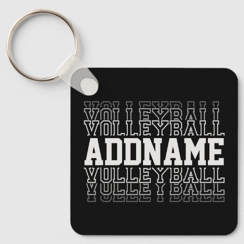 CUSTOM NAME Vanishing Volleyball Logo Team Player Keychain