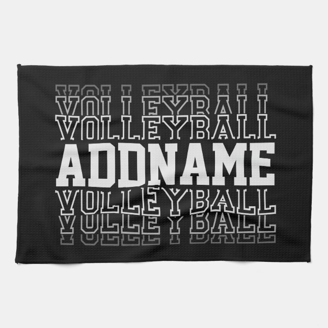CUSTOM NAME Vanishing Volleyball Logo Team Player Kitchen Towel (Horizontal)