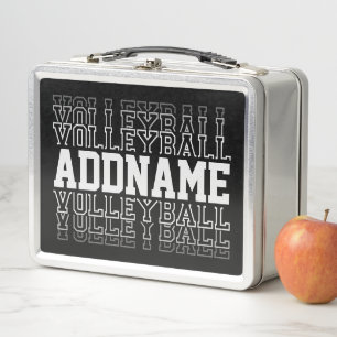CUSTOM NAME Vanishing Volleyball Logo Team Player Metal Lunch Box