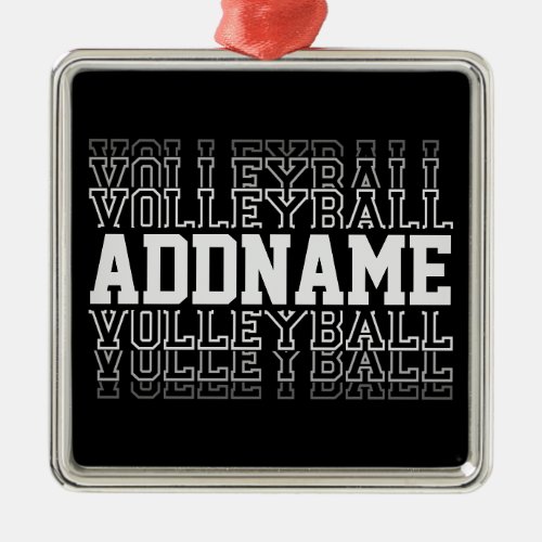 CUSTOM NAME Vanishing Volleyball Logo Team Player  Metal Ornament