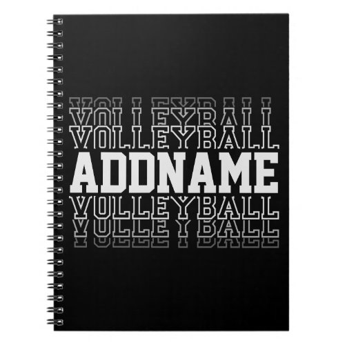 CUSTOM NAME Vanishing Volleyball Logo Team Player  Notebook