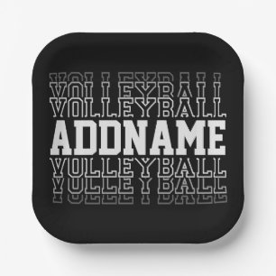 CUSTOM NAME Vanishing Volleyball Logo Team Player Paper Plates