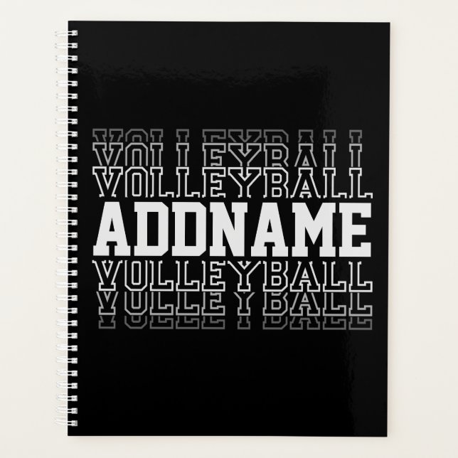 CUSTOM NAME Vanishing Volleyball Logo Team Player  Planner (Front)