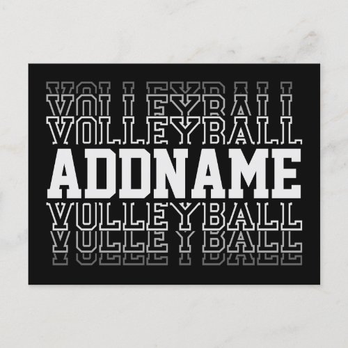 CUSTOM NAME Vanishing Volleyball Logo Team Player  Postcard