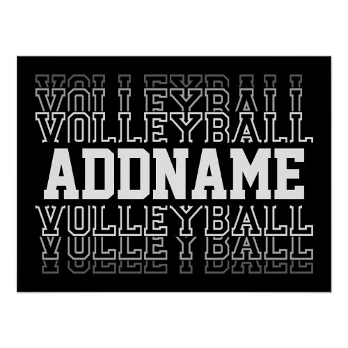 CUSTOM NAME Vanishing Volleyball Logo Team Player Poster