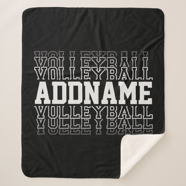 CUSTOM NAME Vanishing Volleyball Logo Team Player  Sherpa Blanket (Front)