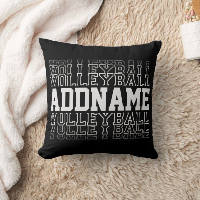 CUSTOM NAME Vanishing Volleyball Logo Team Player Throw Pillow (Blanket)