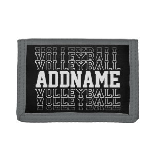 CUSTOM NAME Vanishing Volleyball Logo Team Player Tri-fold Wallet