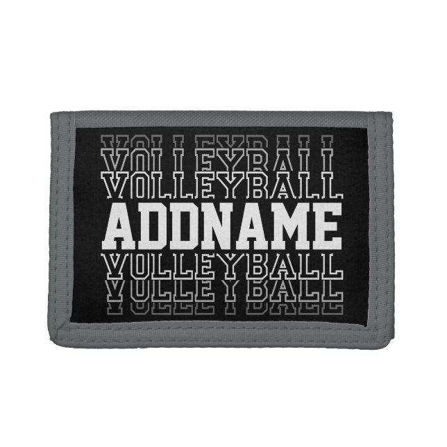CUSTOM NAME Vanishing Volleyball Logo Team Player  Trifold Wallet (Front)