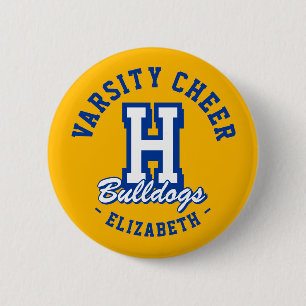 Custom Name Varsity Cheer Pin, School Spirit Button