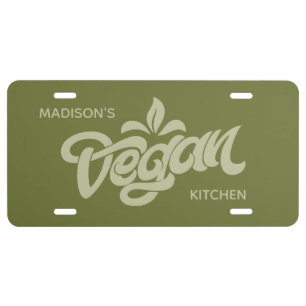 Custom Name Vegan License Plate