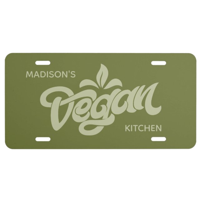 Custom Name Vegan License Plate (Front)
