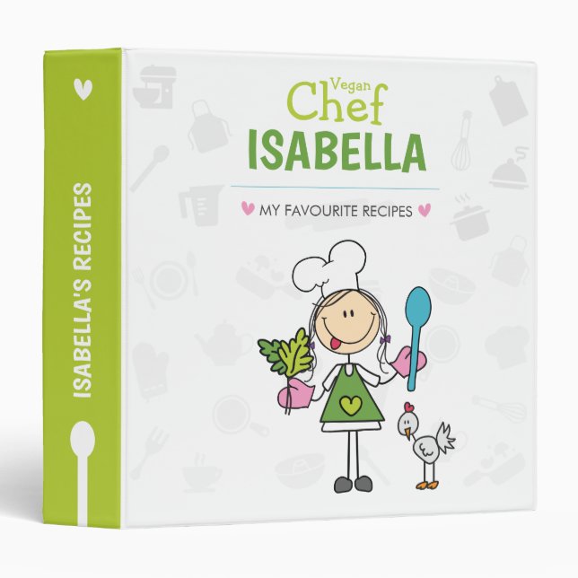 Custom Name Vegan Recipe Binder (Front/Spine)
