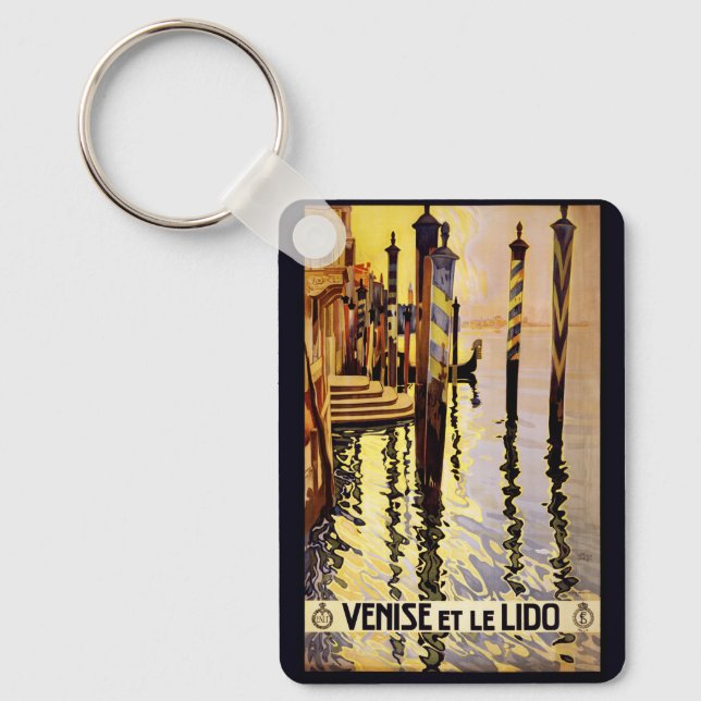 Custom Name Venice (Venise) Vintage Travel Keychain (Front)