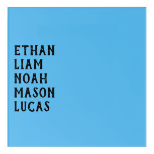 Custom Name Vertical Minimal Text Design Acrylic Print