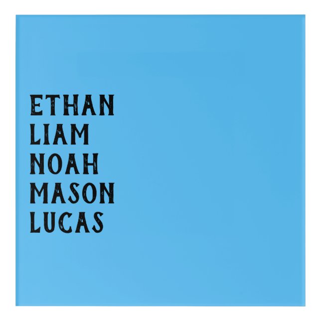 Custom Name Vertical Minimal Text Design Acrylic Print (Front)
